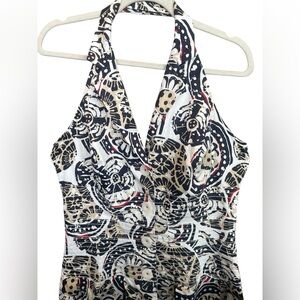 Liz Claiborne Halter top button down A-line fit and flare dress